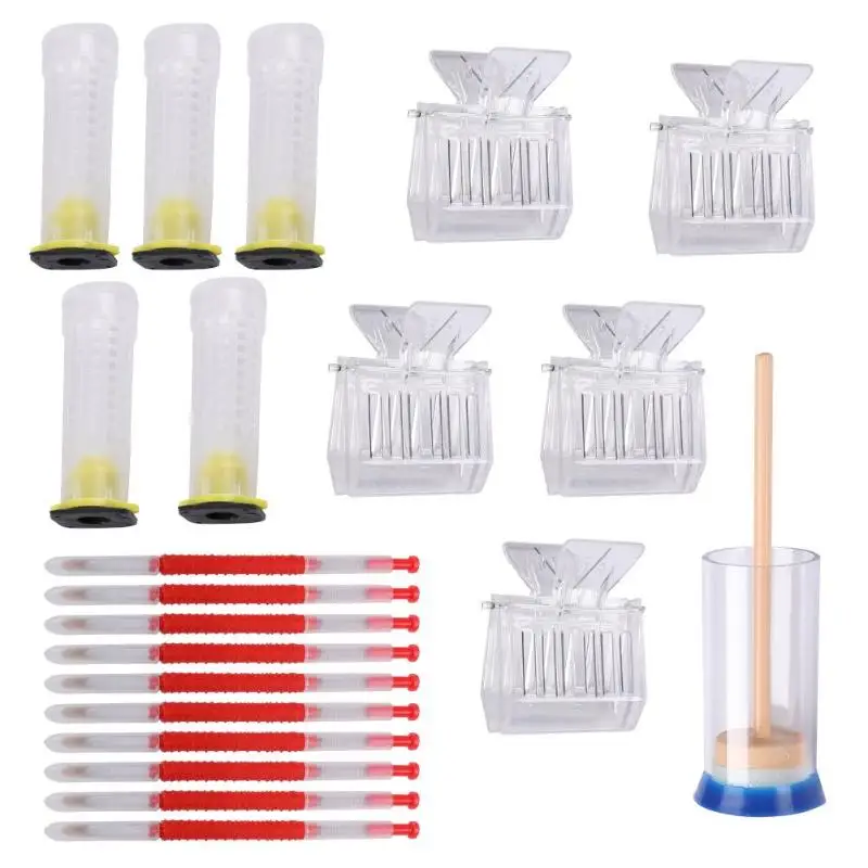 

Beekeeping Tools Equipment Set Queen Rearing System Cultivating Box Plastic Bee Cell Cups Cupkit Queen Cage