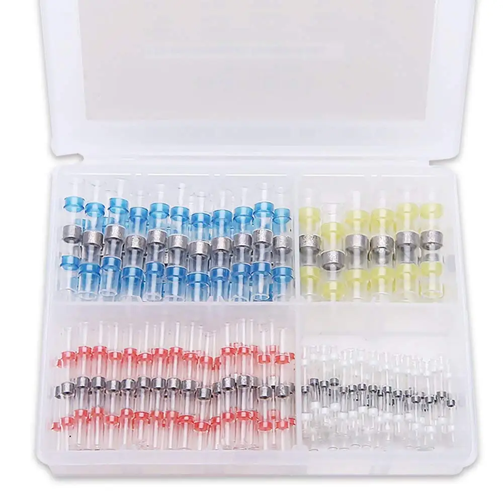 

120PCS Solder Seal Wire Connectors Heat Shrink Butt Connectors Electrical Insulated Marine Waterproof Automotive Terminals Wit
