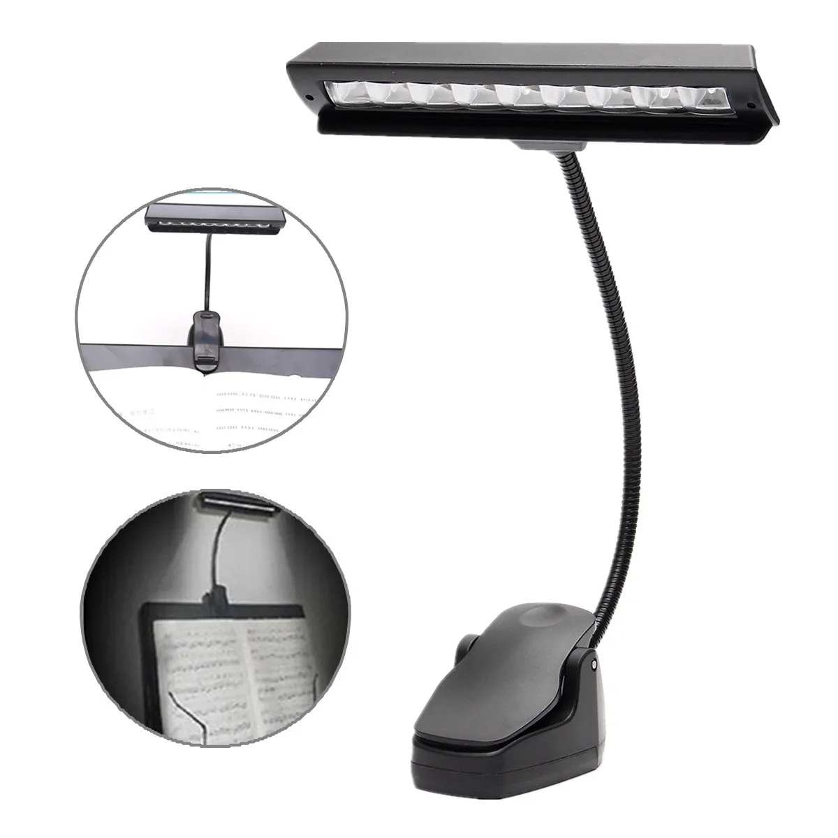 

Flexible USB 9 LED Clip On Music Stand Clamp Night Light Student Table Lamp Desk Reading Bedside Light Bedroom Home Lighting
