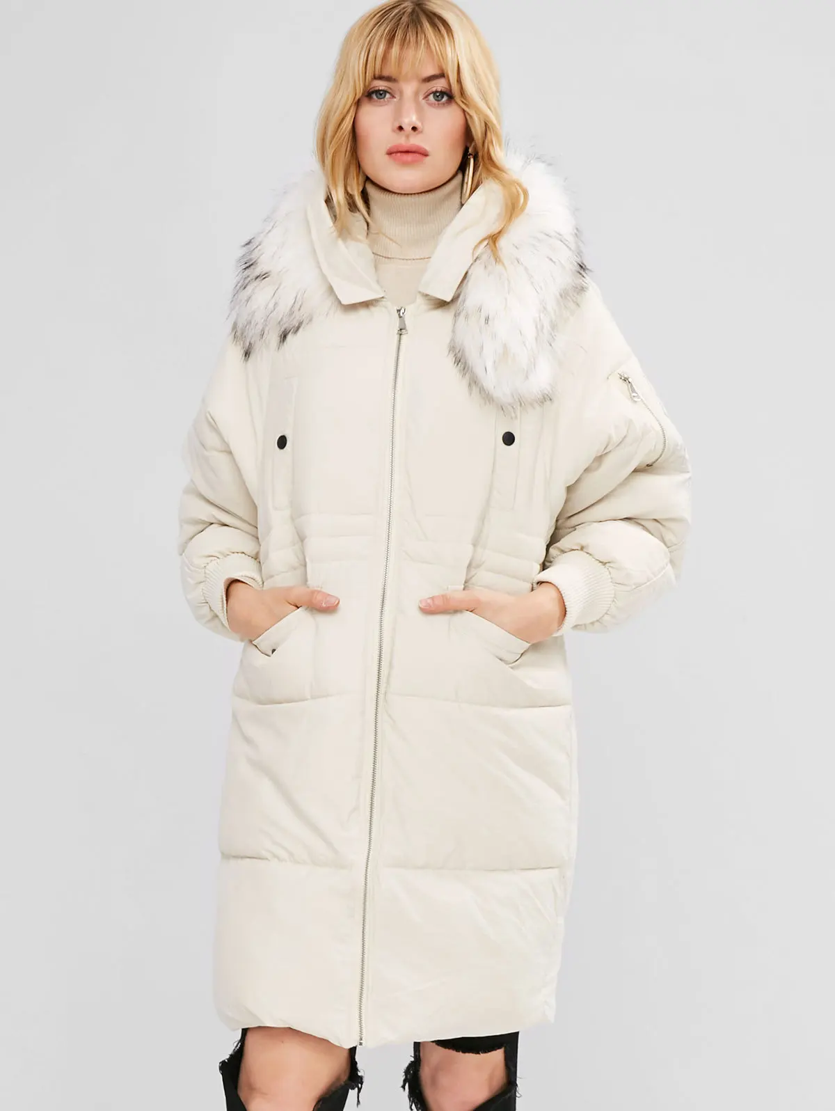 

Autumn Winter Warm Coat Women Parka Pocket Zipper Padded Coats Thick Hooded Jacket Female Outwear Casual Overcoat Long