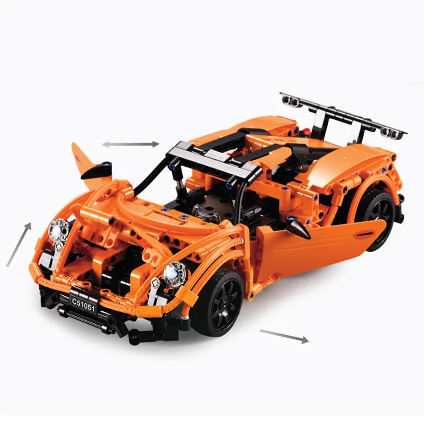 421PCS Super Racing RC Car Model Building Blocks Set with Rechargeable Battery Brick Compatible Legoes LEPINS Toys Gift kid Boy