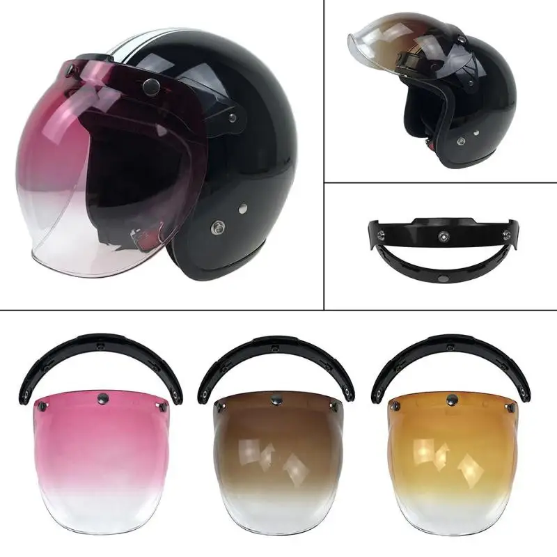 

Universal Flip-up Lens Bubble Visor Face Shield Mask Vintage Retro Motorcycle Helmet Windshield Shield Motor Protective Gears