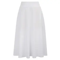 Женская однотонная Удобная хлопковая юбка трапециевидной формы с высокой талией