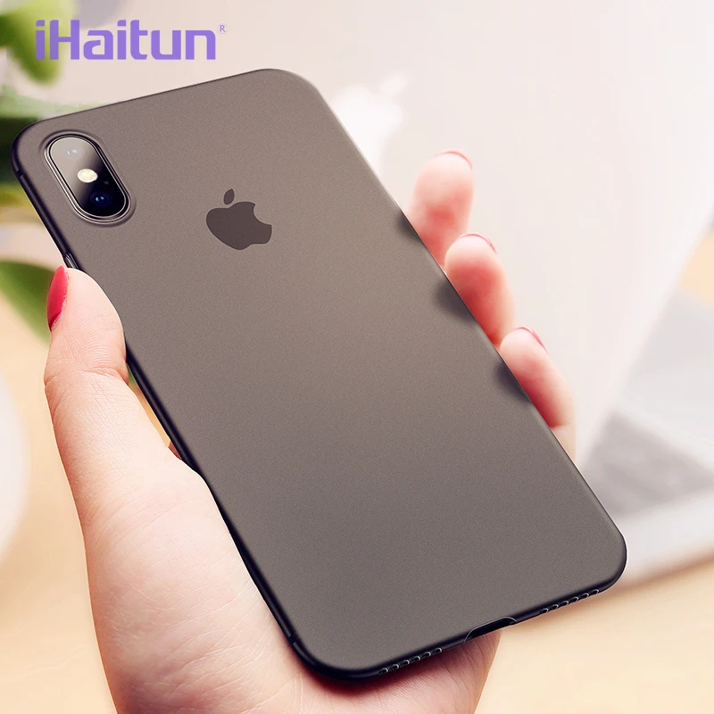 

iHaitun Luxury 0.4mm Phone Case For iPhone XS MAX XR X Cases Ultra Thin Slim Transparent Back Cover For iPhone X 10 7 8 Plus Ful