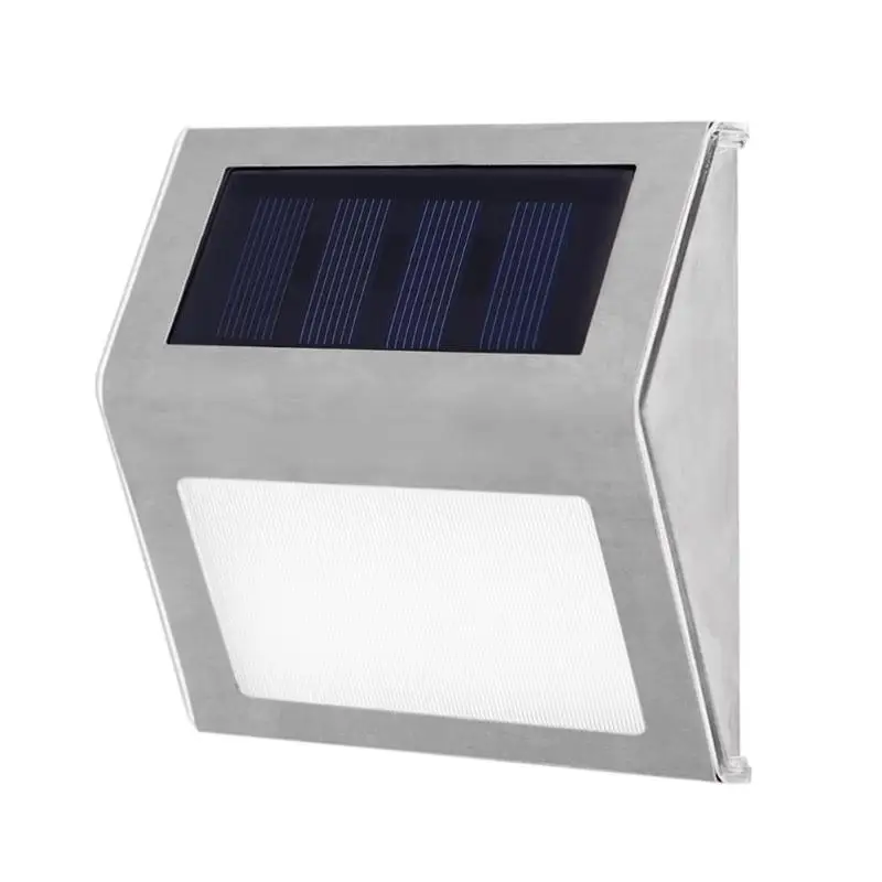 Stainless Steel 3LED Solar Stair Lights Outdoor Courtyard Pathway Lamps
