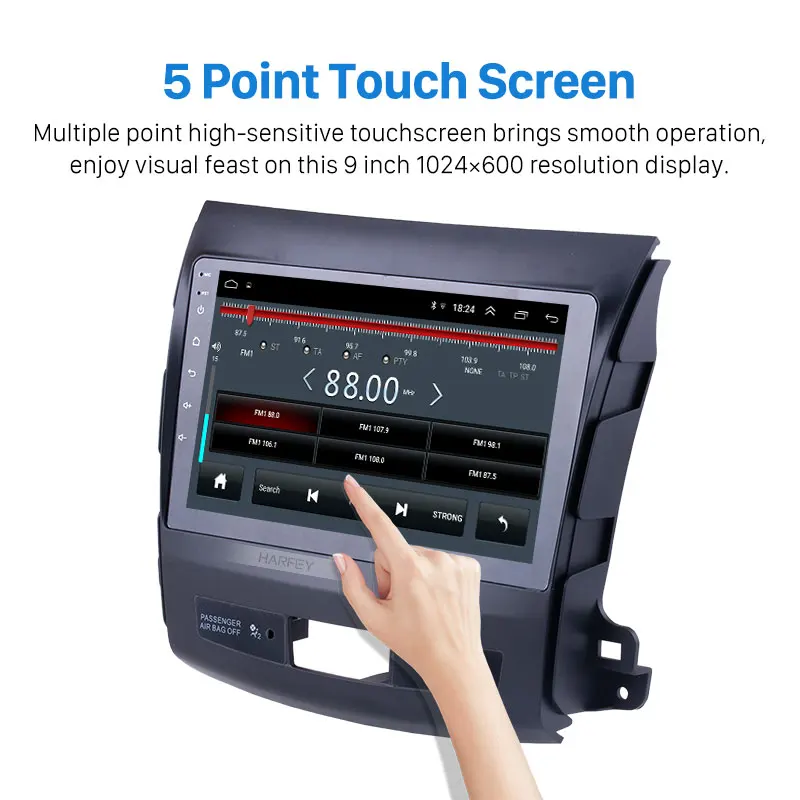 Perfect Harfey for 2006-2014 MITSUBISHI Outlander 9" Android 8.1 Bluetooth GPS Navi Radio system support OBD2 SWC Rearview Camera TPMS 2