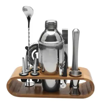 

12pcs/set Stainless Steel Liquor Red Wine Cocktail Shaker Bar Wine Mixer Set Bartender Cocktail Hand Shaker Tool Kit with Holder