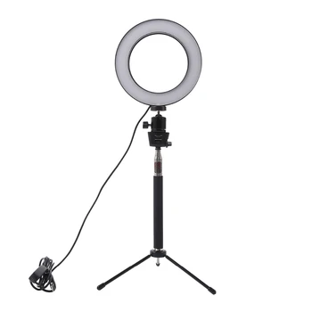 

Photography Lighting LED Ring Light Circular with Tripod 5000K Dimmable Camera Photo Studio Phone Video Lamp USB charge