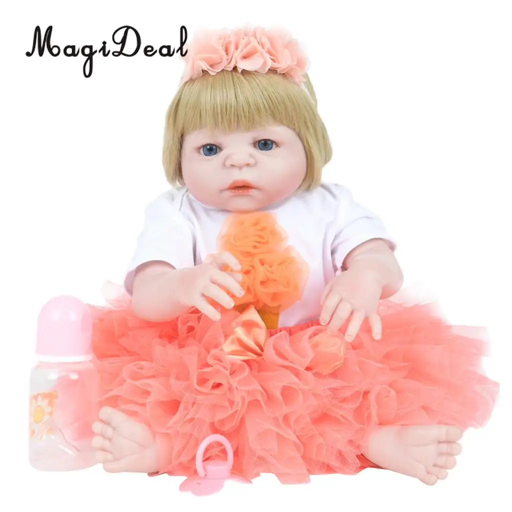 

22inch Lifelike Full Silicone Body Newborn Baby Girl Doll Kids Sleeping Toys Birthday Gifts/New Year Gift/ Christmas Gifts