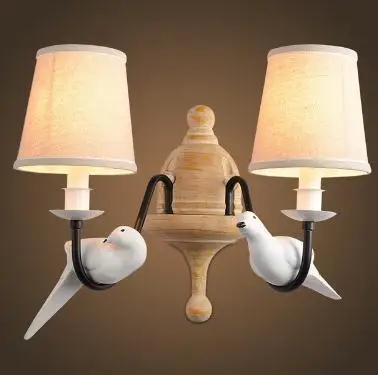 

Nordic Modern Resin Fabric Wall Sconce Bird Shape Metal Painting Wall Lamp For Home Lighting Aisle Corridor Light