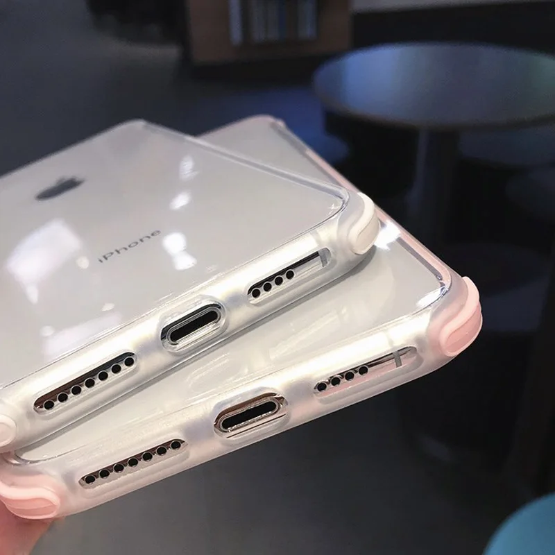 Lovebay противоударный чехол для iPhone X 7 8 6 6S Plus XR XS Max Прозрачный Красочный силиконовый мягкий чехол для телефона TPU прозрачная задняя крышка