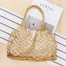 INS шикарные летние пляжные сумки хлопок Рождественская корзина композитная сумка для отдыха соломенная сумка для девочек женские сумки сетчатая веревка сетчатый мешок