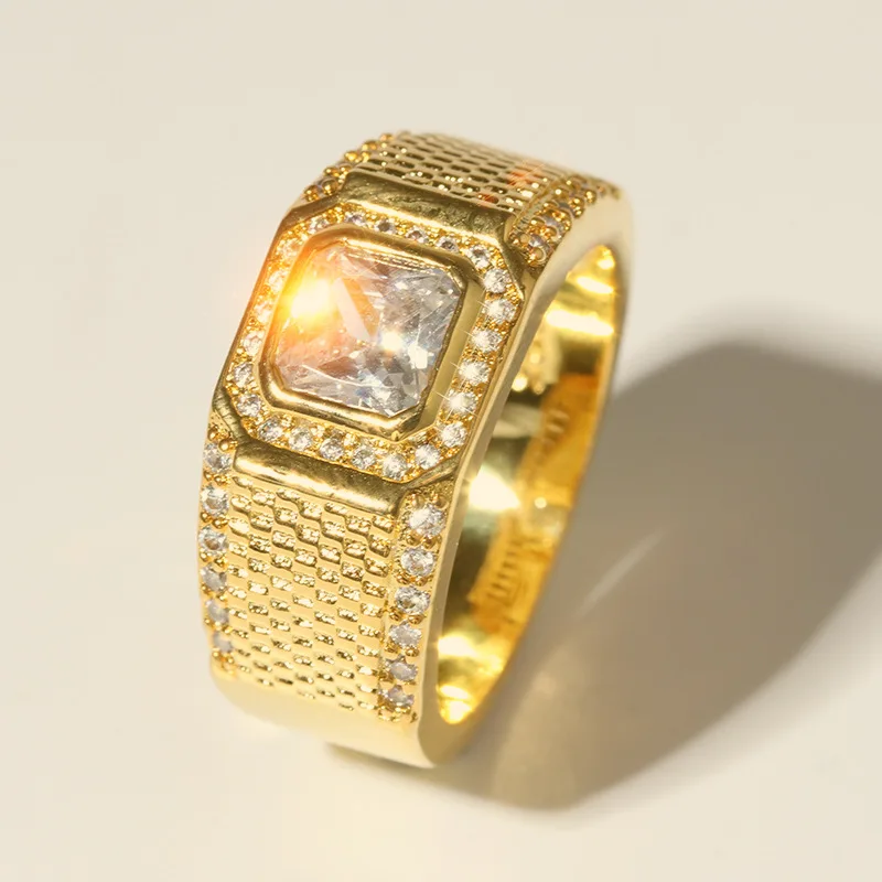 Buy New Gold Color Cubic Zircon14k gold ring for Men