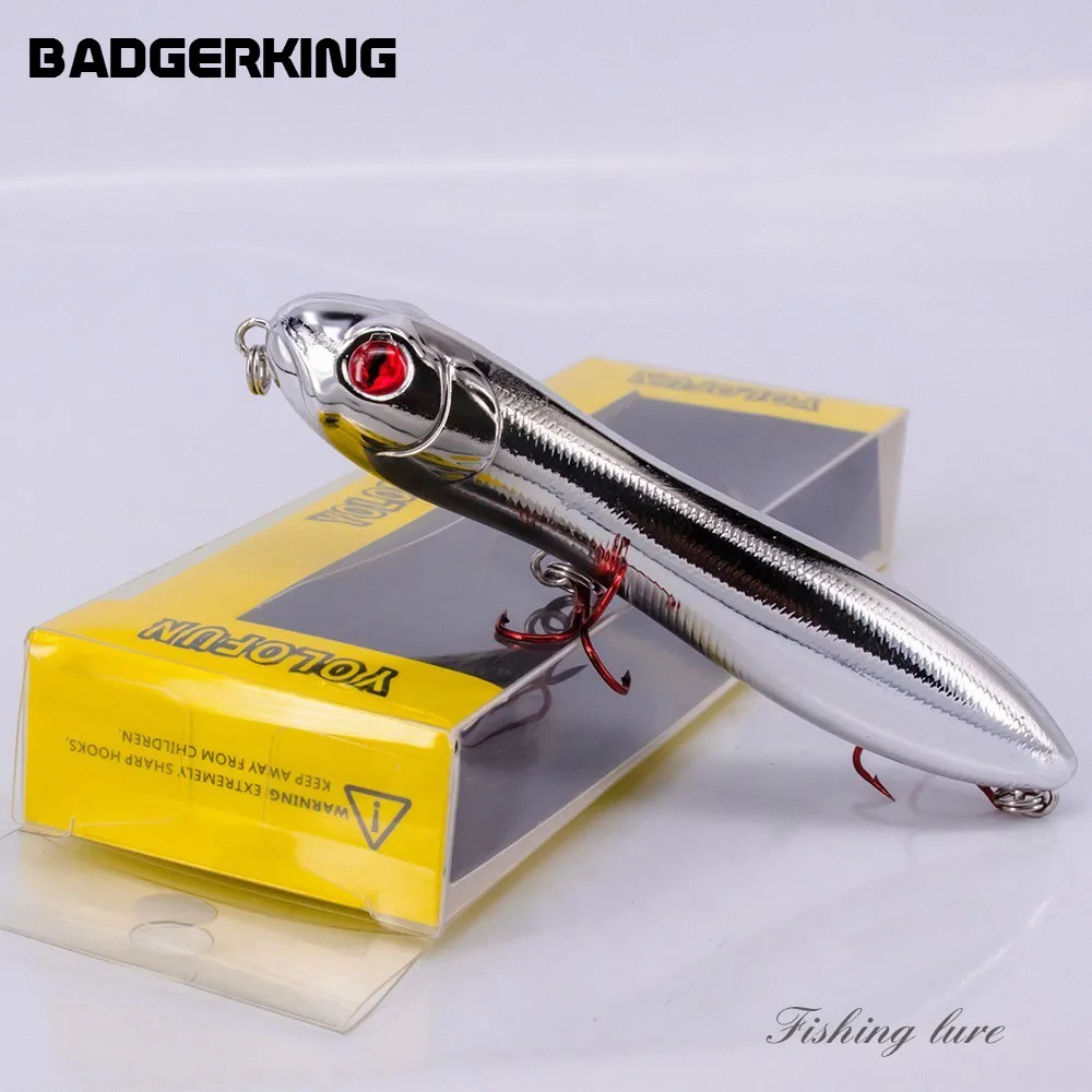 

10cm 15g top water pencil wobblers Fishing Lure for fishing Lizard Imitate Popper 7color Fake Leurre walk the dog hard lure