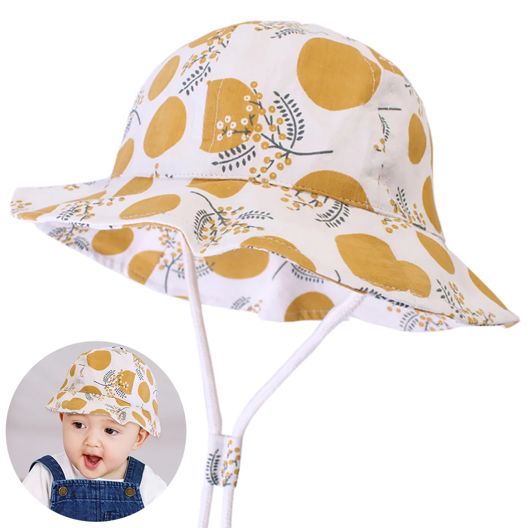 

Toddler Sunhat Cute Printing Beach Sun Protection Hat Wide Brim Hat for Babies