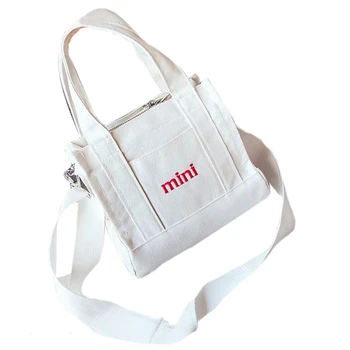 

Korean Version Of The Embroidery Letter Canvas Shoulder Bag Handbag Simple Wild Girl Shoulder Bag Diagonal Cross Bag