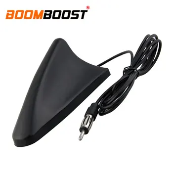 

Car Black Waterproof Universal Shark Fin Roof Decorative Antenna With FM Radio Function free shipping