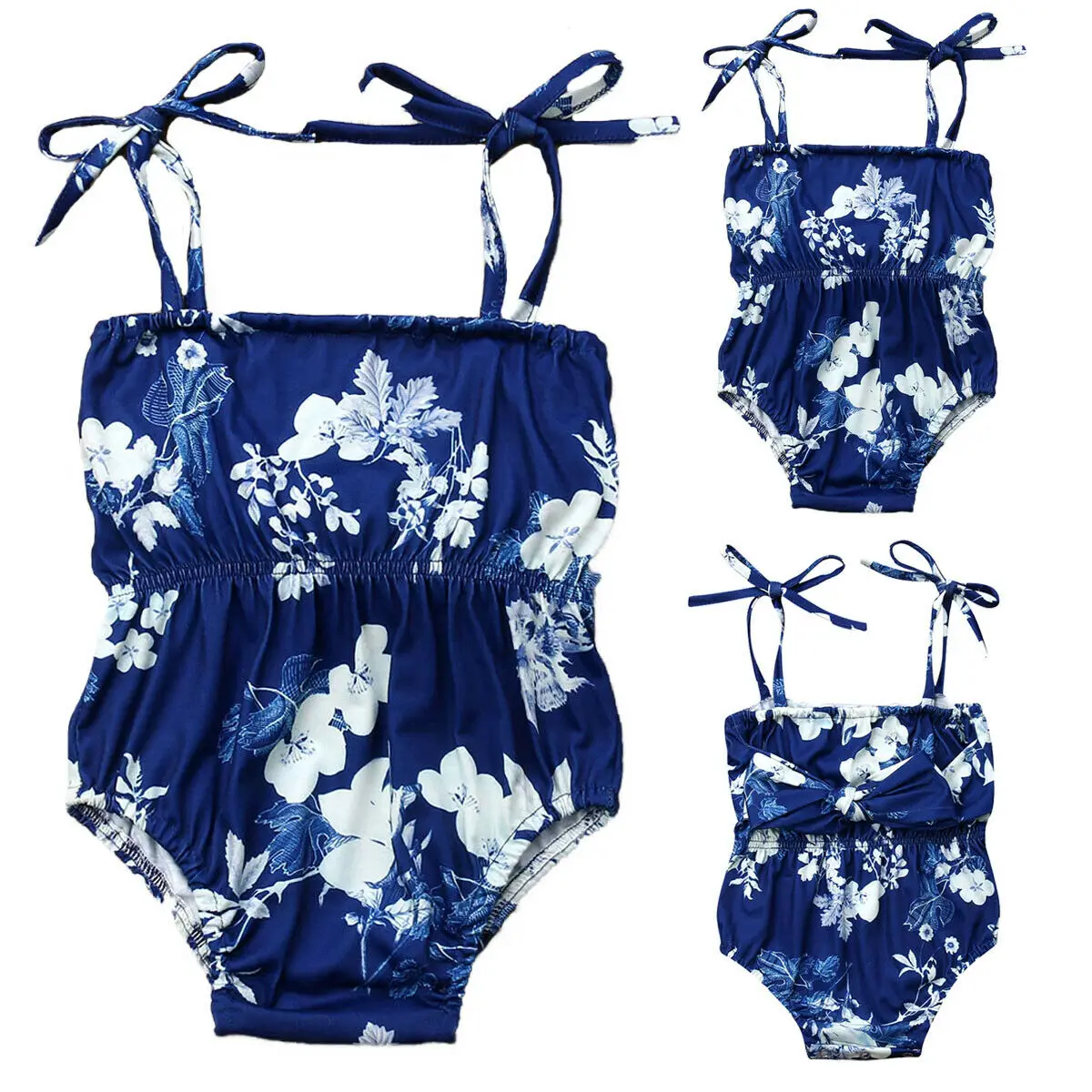 

Pudcoco Baby Girl Jumpsuits 0-18M Infant Kid Baby Girl Floral Sleeveless Sling Tube Bodysuit Sunsuit Outfit