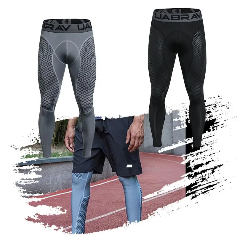 

Men's Sports Pants Quick-Drying Elastic Tight-Fitting Leggings Tights for Basketball Training Fitness
