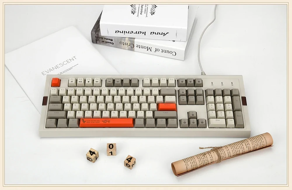 Ajazz AK510 Ретро RGB механическая клавиатура 104 клавиша PBT шариковая колпачок