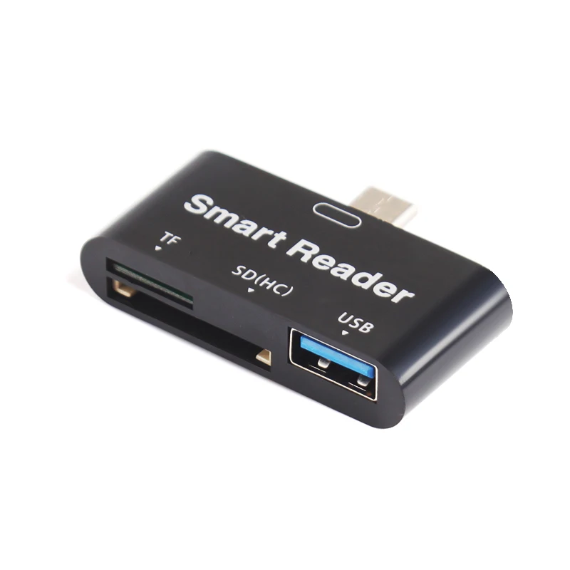 Высокое качество Mini 3 в 1 type-C USB 3,0 OTG SD/TF удлинитель карты смарт-кардридер адаптер Высокая скорость Тип C устройство чтения карт памяти