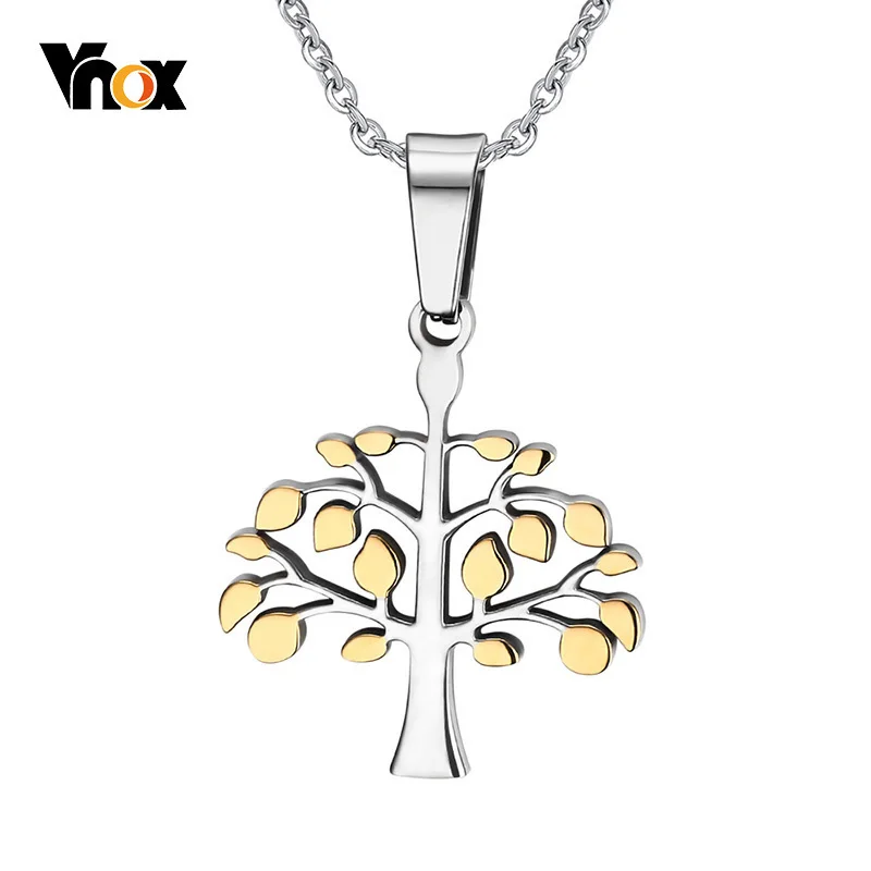 

Vnox Casual Tree of Life Pendant for Women Men Stainelss Steel Necklace 20" Chain