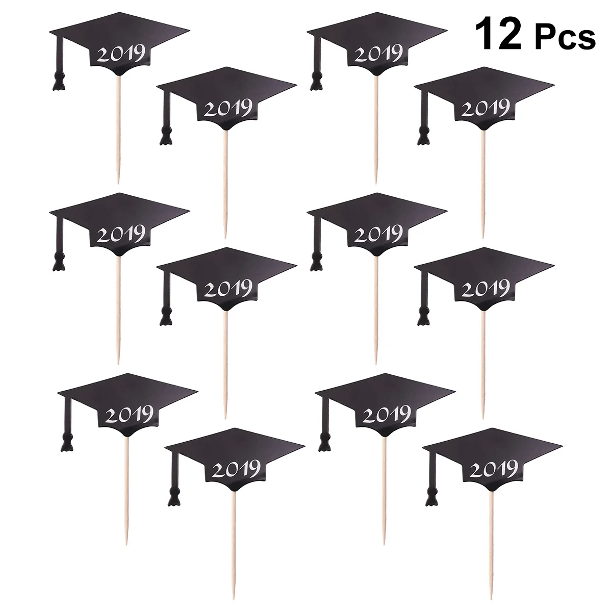 12pcs 2019 Bachelor Cap Cake Topper Graduation Decorative Insert Card Party Favor Decoration Supplies | Дом и сад