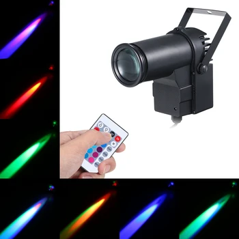 

Disco DJ Show 15W RGB LED Mini Spot Lamp Stage Light Lighting Fixture with Remote Control KTV Bar Club Home Decoration Party