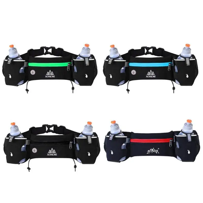 

Sports Running Hydration Belt Waist Bag Fanny Pack with 2 Water Bottles