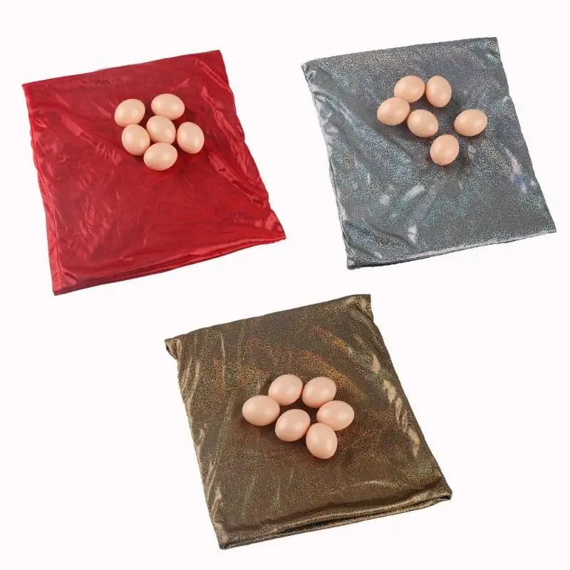 

Summer Empty Egg Bag Close-Up Stage Magic Props with 6 Fake Eggs Tricky Toys for Children's Day Gift