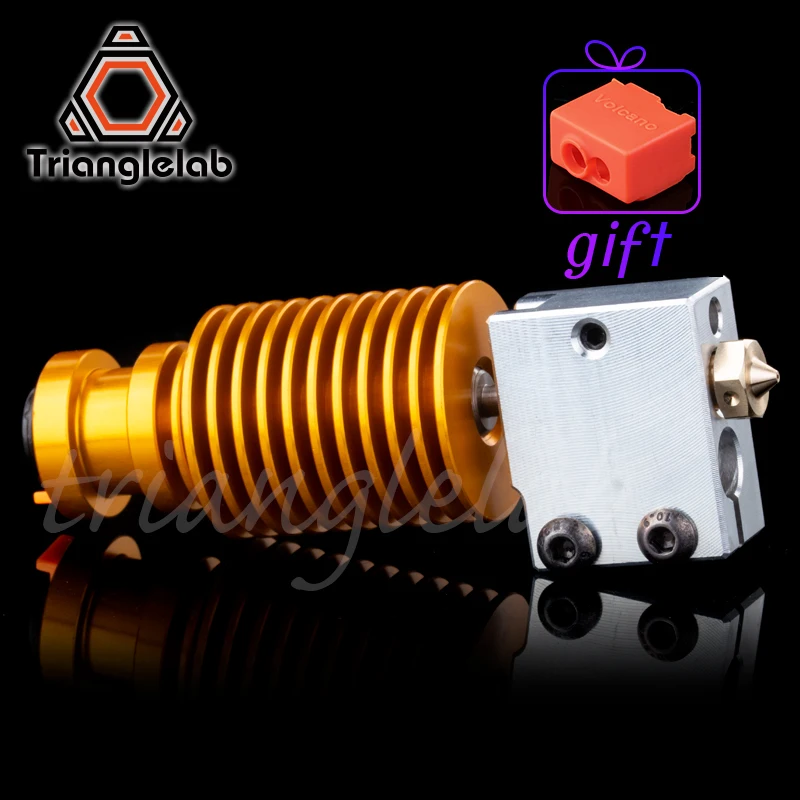 C Superior Quality Gold Heatsink V6 Volcano Hotend J-head Heater Block Heat Break NOZZLE For V6 HOTEND For Extruder 3d printer v6 tcrazy bimetal heat break volcano heater block volcano nozzle for j head hotend titan aero ddg wind