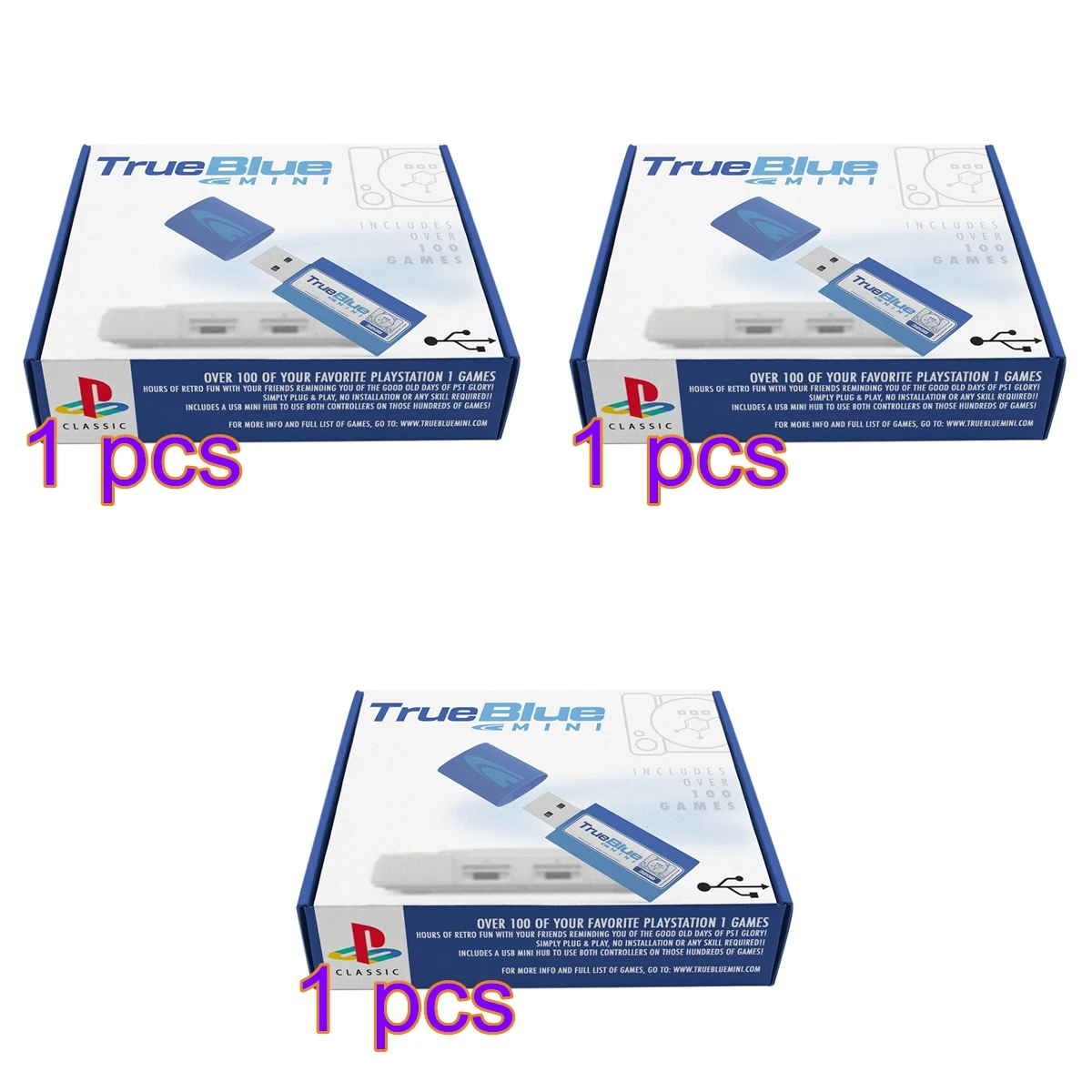 HOBBYINRC 64G cierto azul Mini adicto al crack Paquete de 101 juegos + 64G metanfetamina Paquete de 101 juegos + 32G paquete de lucha 58 juegos para PlayStation Classic - 1