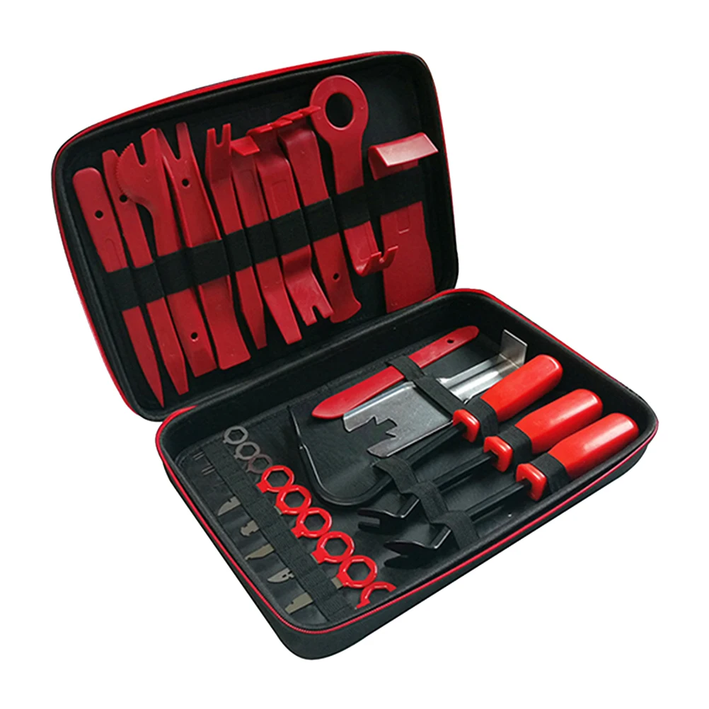 

24pcs Car Audio Tool 24 In 1 Audio Instrument with Bag Radio Removal Tools Kit Panel Trim Clip Dash Molding Remover Audio