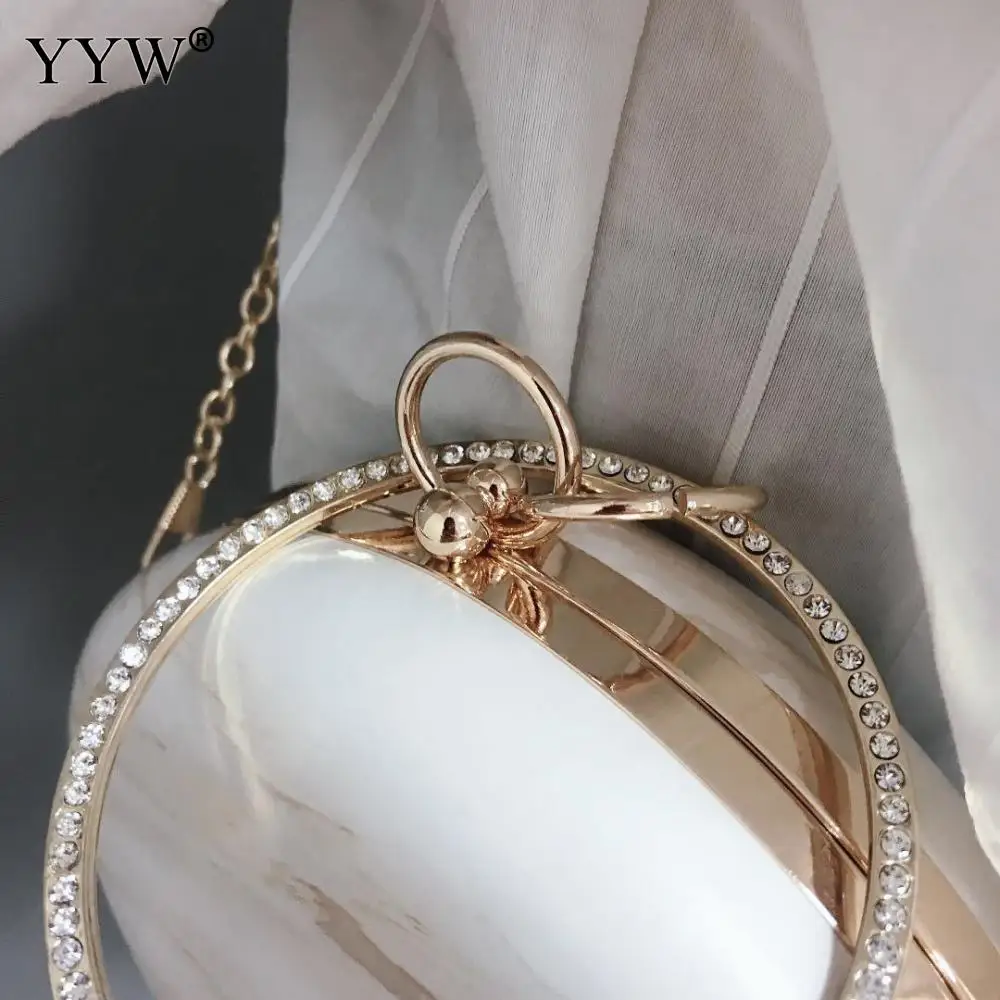 أزياء أنيقة جولة مساء مخلب الشهيرة مصمم حقائب للنساء 2019 حلقة كبيرة يد الأبيض حقيبة يد فاخرة حقيبة كتف