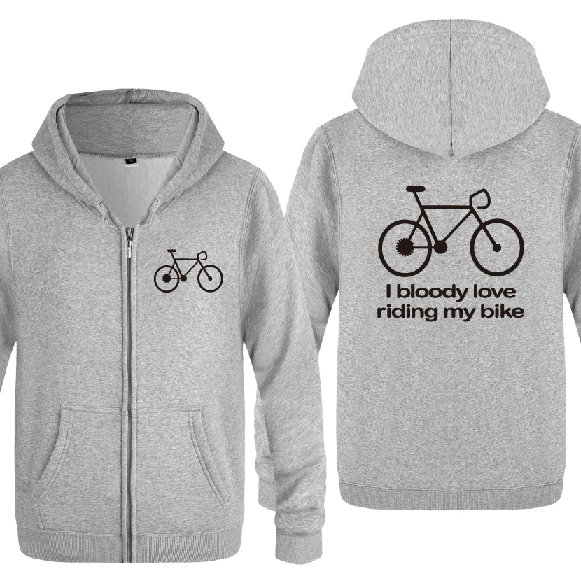 I Bloody Love Riding My Bike-Cyclist подарочные толстовки мужские мужские флисовые кардиганы на молнии толстовки с капюшоном
