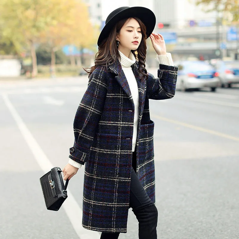 Новая Шерстяная Смесь шерстяное Женское пальто ветровка Manteau Femme Hiver зимнее