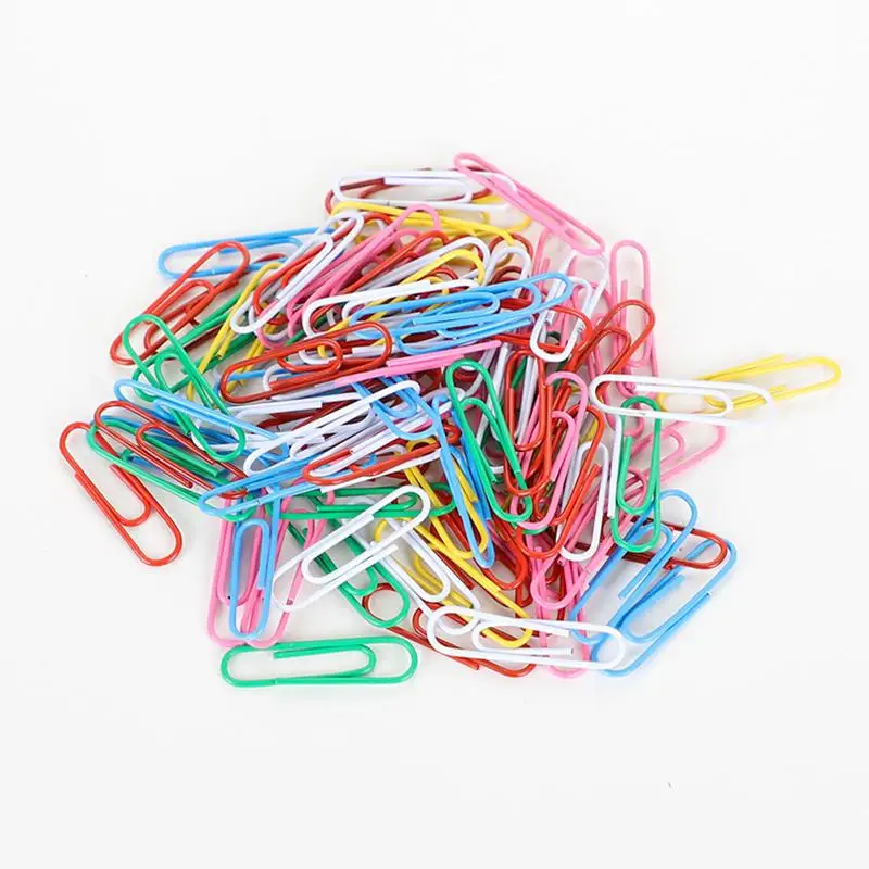 

100Pcs / Set Of 28mm Colorful Paper Clips Paper Clips Notes Classified Clips Kid'S Student Stationery School Office Supplies