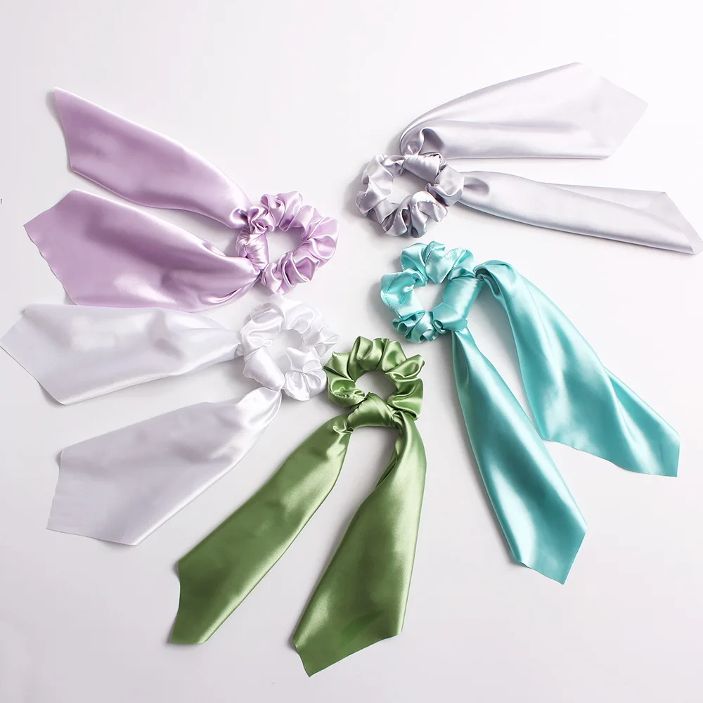 1pcs 2019 Streamers Elastic Scrunchie Hair Bands Women Solid Color Hair Rings Bow Hair Accessories Daily Headwear Hair Ribbon 1pcs 2019 Streamers Elastic Scrunchie Hair Bands Women Solid Color Hair Rings Bow Hair Accessories Daily Headwear Hair Ribbon