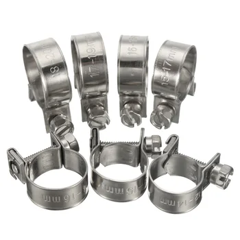 

5 Pcs Stainless Steel Hose Clamp Fuel Water Hose Pipe Clamps Clips Hose Fuel Clamps Tube Fasterner