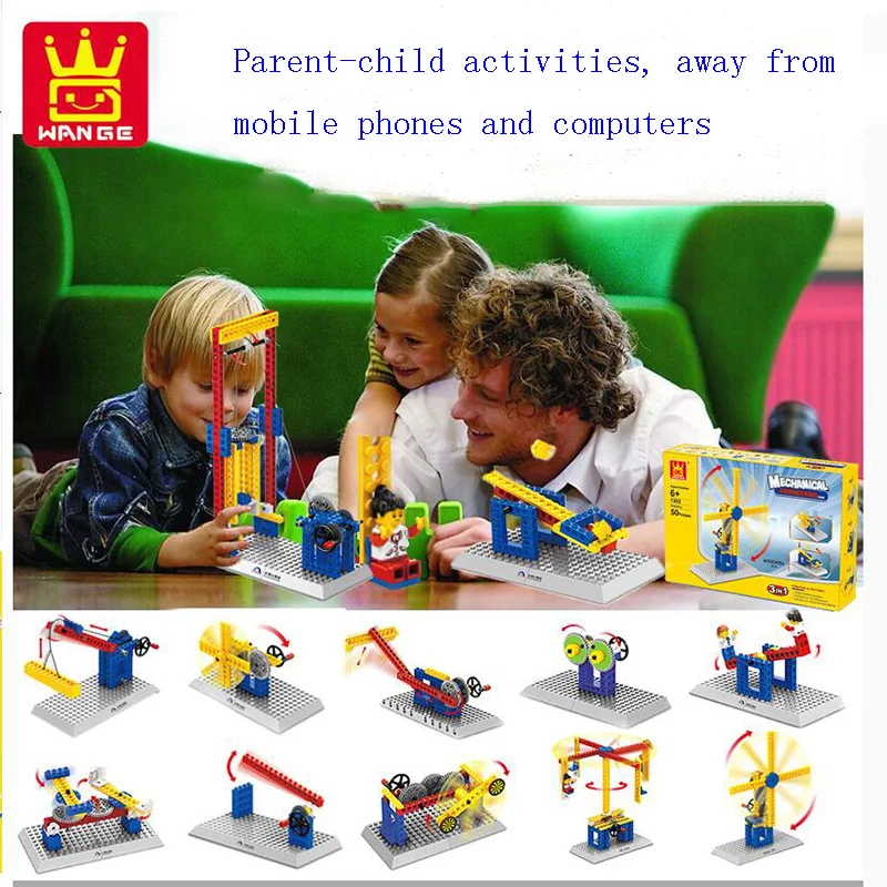 

New WANGE 3 in 1 compatible legoed Electronic Mechanical Engineering Blocks DIY Creative Blocks Educational Building Blocks Toys