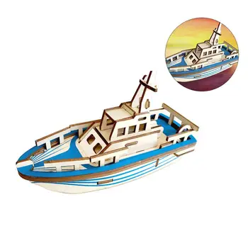 

Infrared Cut DIY Yacht Model 3D Assembly Puzzle Manual Educational Woodcraft Wooden Model Set Toys for Children Teens And Adults