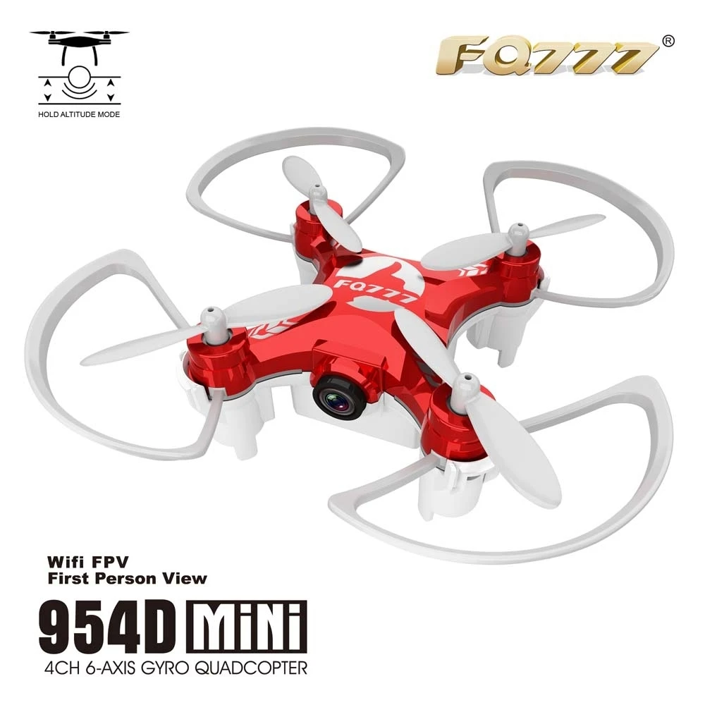 FQ777-954D RC Drone WIFI FPV with Camera Altitude Hold Mode 3D Flip 6-AXIS RC Nano Quadcopter APP Control Drone Toy