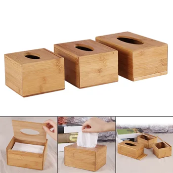 

1 Pcs Tissue Box Bamboo Napkin Case Holder Cover Container for Car Home Office WXV Sale