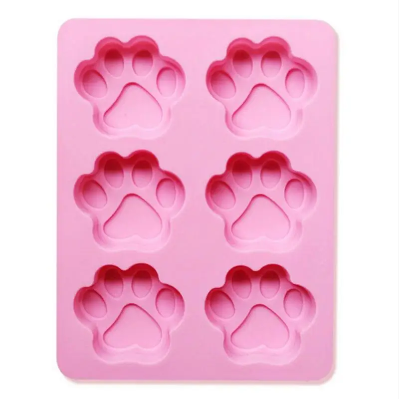 

New 6 Cavities Cat Feet Handmade Soap Mold Silicone Mold DIY Baking Mold DIY Kitchen Cake Accessories