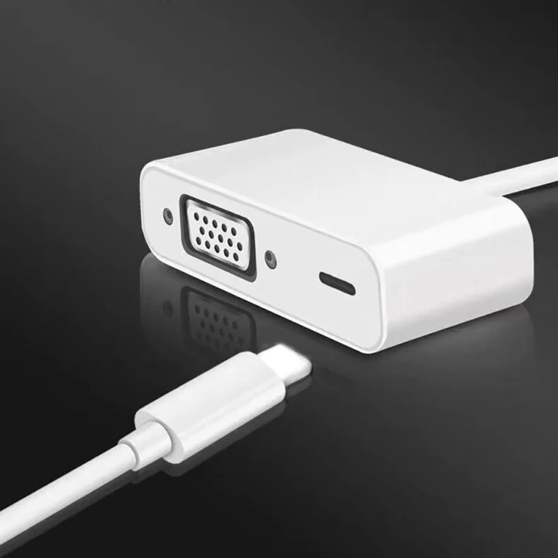 Для ipad iphone 8-контактный интерфейс VGA адаптер 1080p HD видео конвертер адаптер для iphone 5S/6/6s/7/8/X ipad