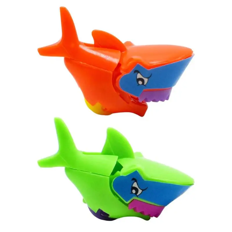 

1PC Mini Cute DIY Shark Toy Kids Building Bricks Assemble Wheel Rolling Blocks Educational Simulation Shark Toys Random Color