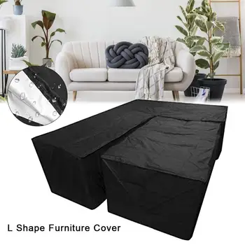 

New 2Pcs Waterproof Dustproof L Shape Dust Cover Cube Corner Furniture Sofa Rattan Cover For Outdoor Garden Easy To Clean