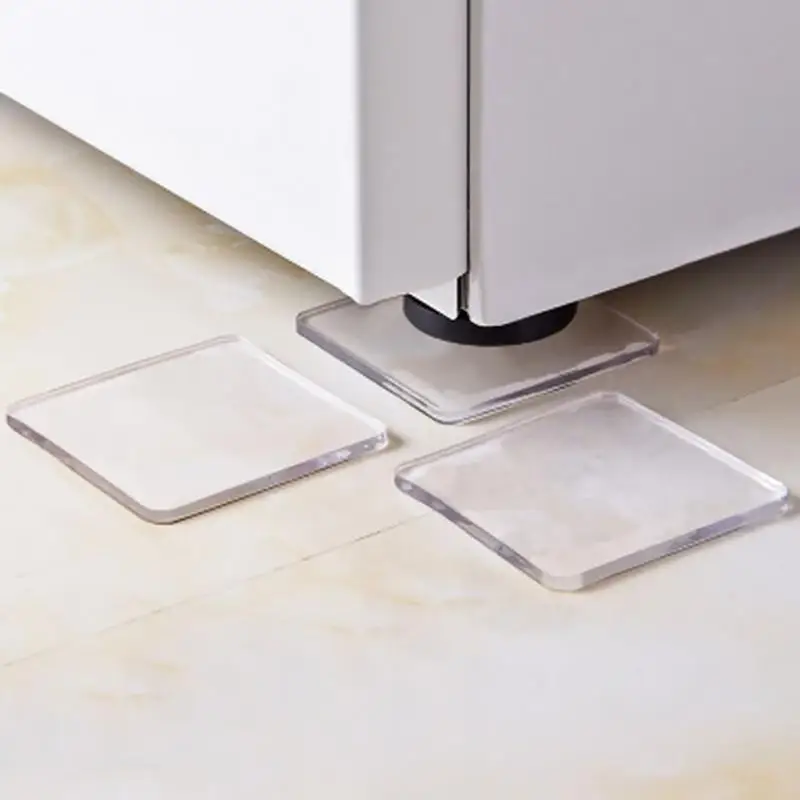 Tapis antidérapant Anti-Vibration, Machine à laver, tampon en Silicone, multifonctionnel, Transparent, 4 pièces ► Photo 1/6