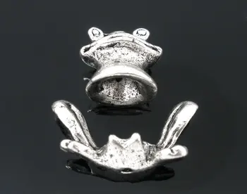 

Lovely 5 Sets Silver Color Frog Charm Bead Cap Set Findings Fit 12-14mm Bead (B04321)