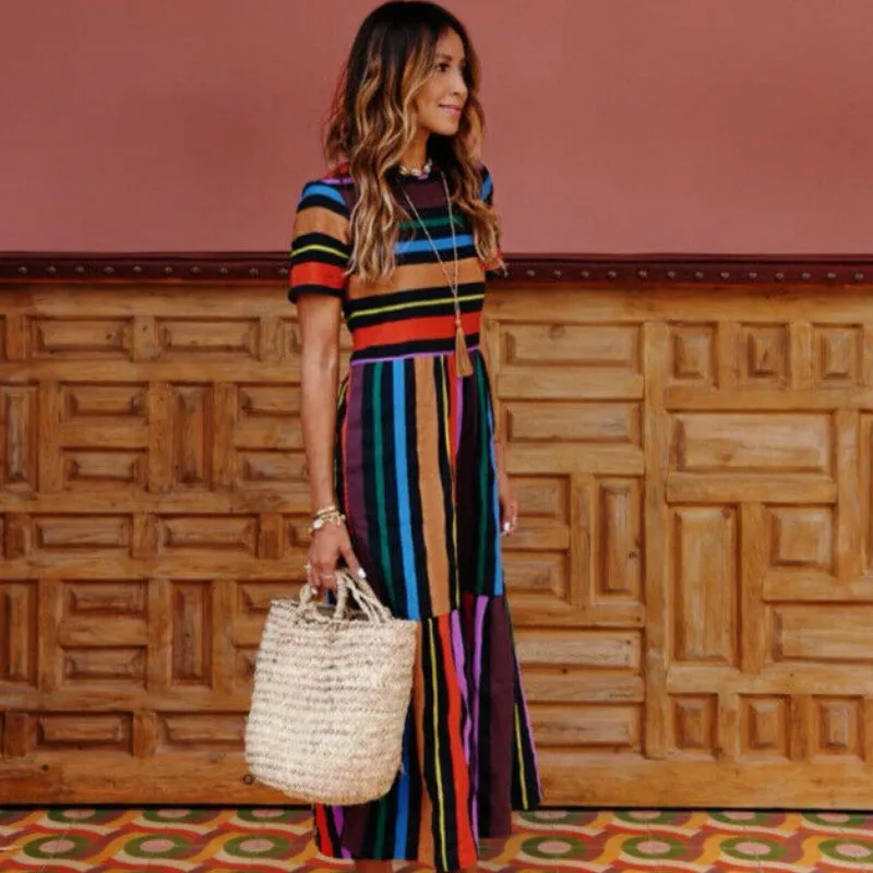 rainbow stripe sundress